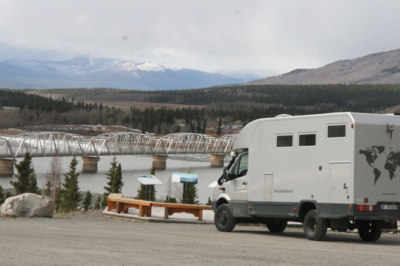 Brckenkonstruktion in Teslin, am 150 km langen Teslin Lake